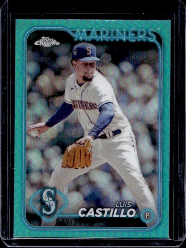 Luis Castillo 2024 Topps Chrome #129 Aqua Refractor /199 RAW