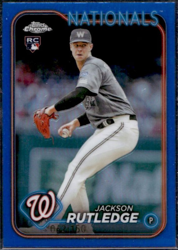 Jackson Rutledge 2024 Topps Chrome #42 Blue Refractor /150 Rookie RAW