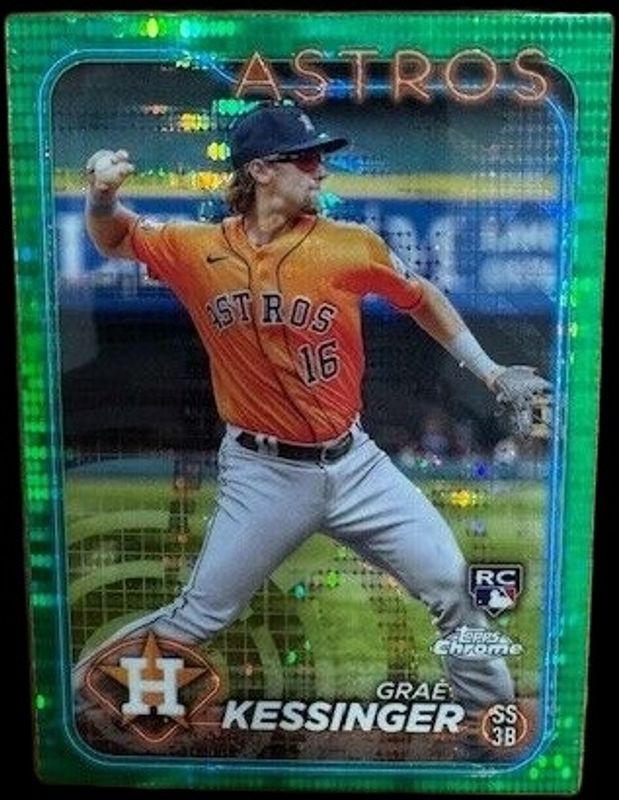 Grae Kessinger 2024 Topps Chrome #193 Green Sonar Refractor /99 Rookie RAW