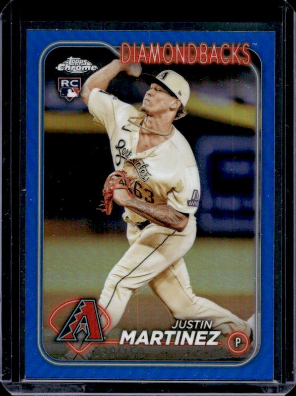 Justin Martinez 2024 Topps Chrome #159 Blue Refractor /150 Rookie RAW