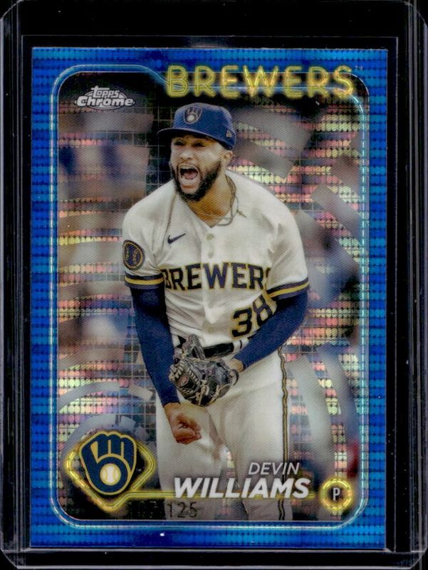 Devin Williams 2024 Topps Chrome #103 Blue Sonar Refractor /125 RAW