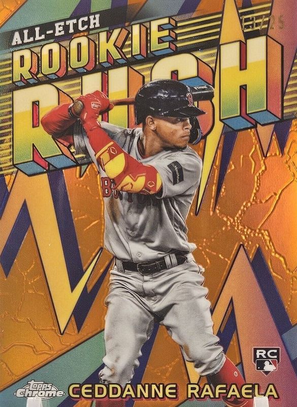 Ceddanne Rafaela 2024 Topps Chrome #CERR-19 Chrome All Etch Rookie Rush - Orange Refractor /25 RAW