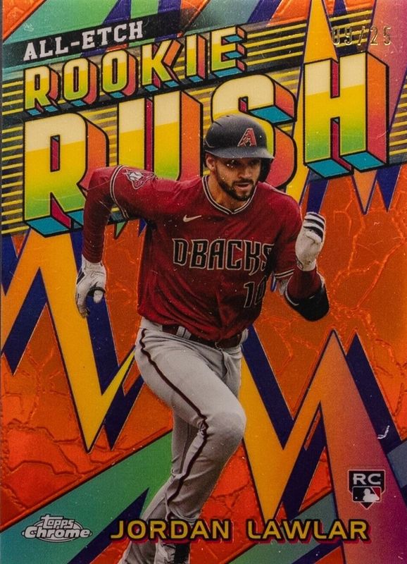 Jordan Lawlar 2024 Topps Chrome #CERR-13 Chrome All Etch Rookie Rush - Orange Refractor /25 RAW