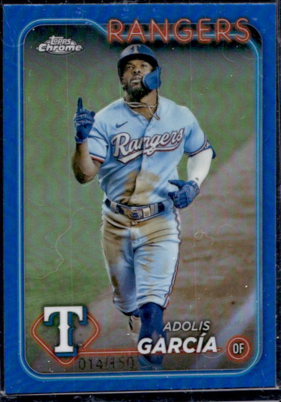 Adolis Garcia 2024 Topps Chrome #114 Blue Refractor /150 RAW