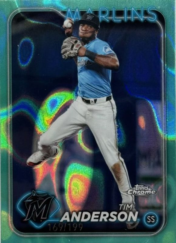 Tim Anderson 2024 Topps Chrome #204 Aqua Lava Refractor /199 RAW