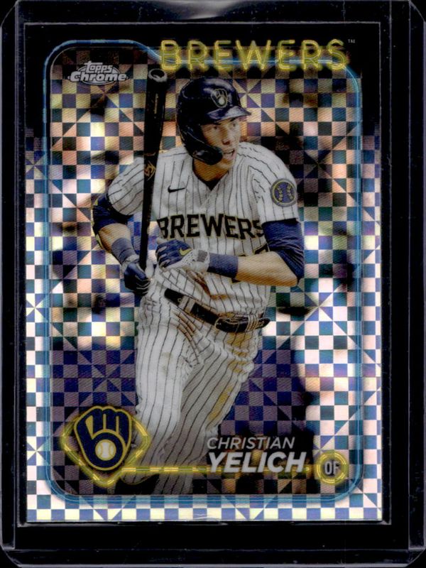 Christian Yelich 2024 Topps Chrome #253 X Fractor RAW