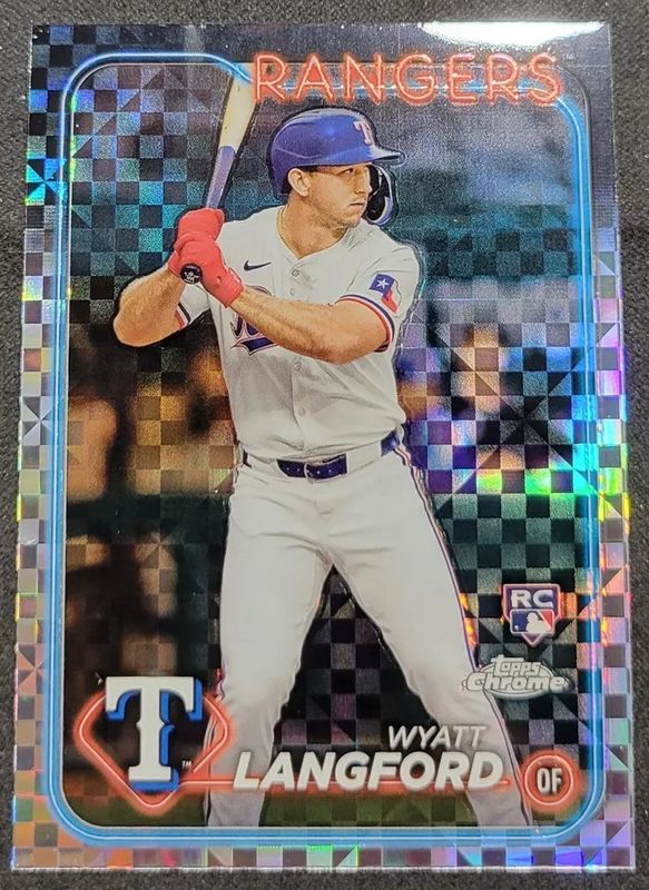 Wyatt Langford 2024 Topps Chrome #122 X Fractor Rookie RAW