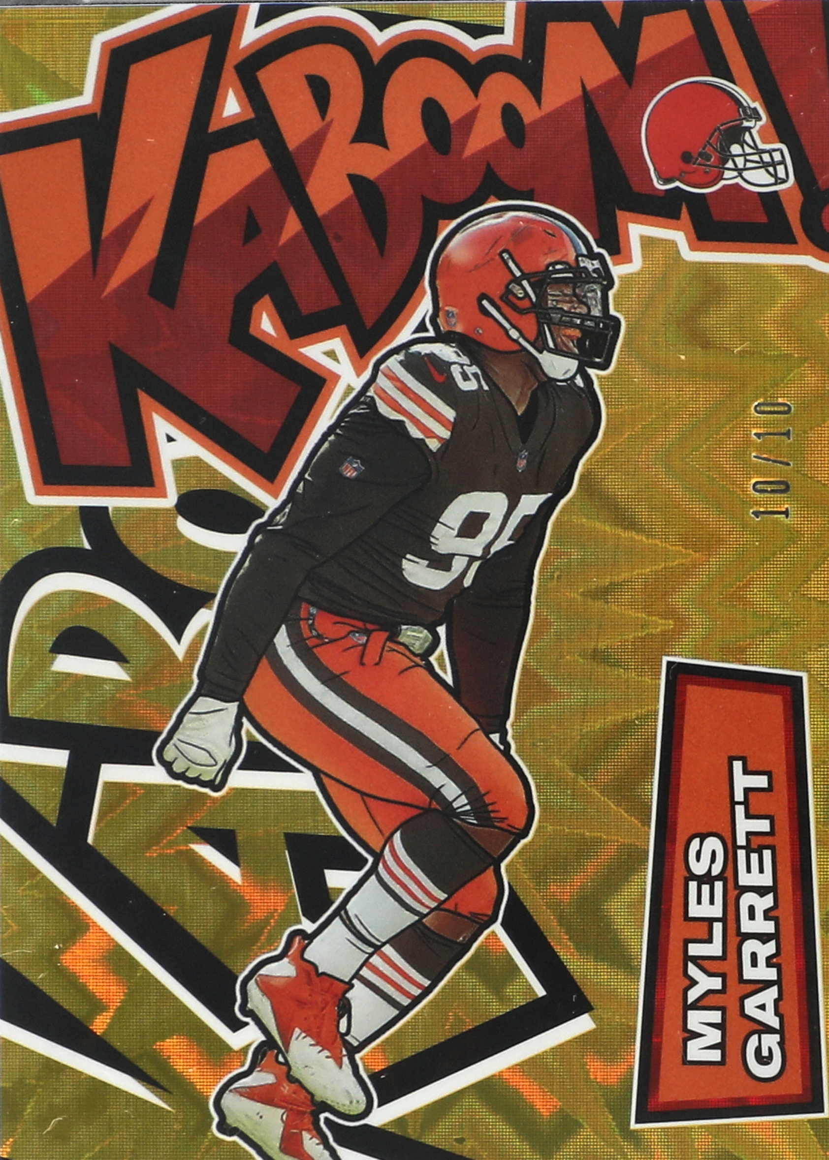 Get Off the Internet ポストカード Marcus Kraft Myles Garrett 2022 Absolute #K30 Kaboom! (Vertical) - Gold /10