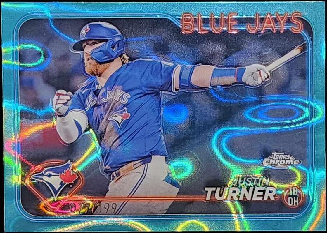 Justin Turner 2024 Topps Chrome #248 Aqua Lava Refractor /199 RAW