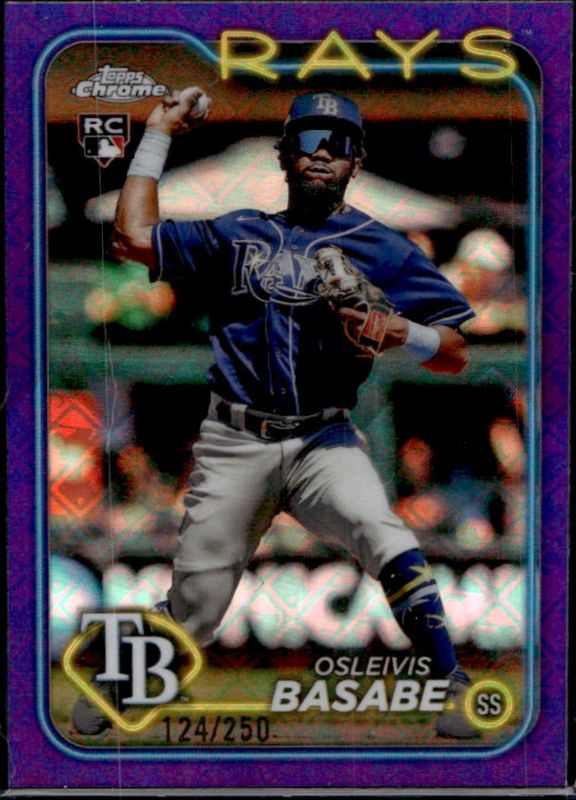 Osleivis Basabe 2024 Topps Chrome Logofractor Edition #41 Purple /250 Rookie RAW
