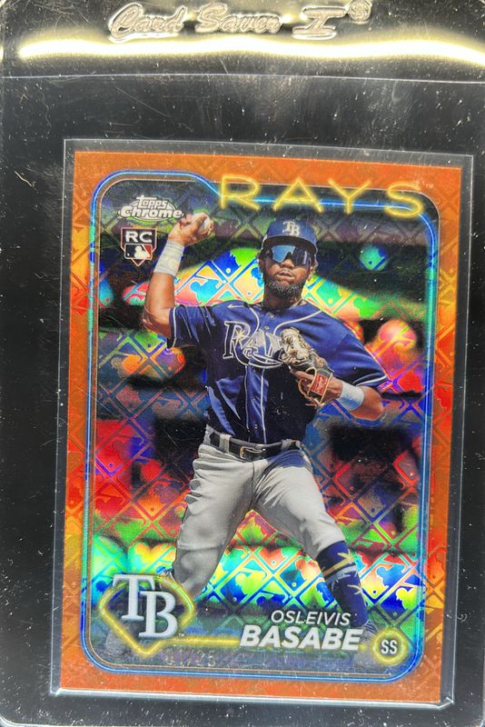 Osleivis Basabe 2024 Topps Chrome Logofractor Edition #41 Orange /25 Rookie RAW