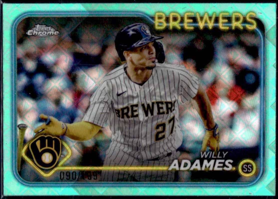 Willy Adames 2024 Topps Chrome Logofractor Edition #126 Aqua /199 RAW