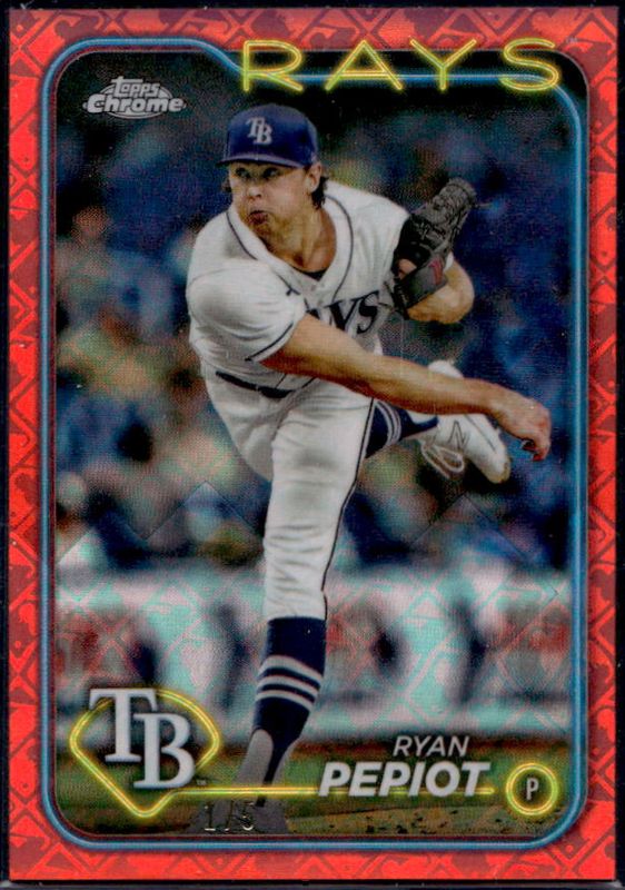Ryan Pepiot 2024 Topps Chrome Logofractor Edition #128 Red /5 RAW
