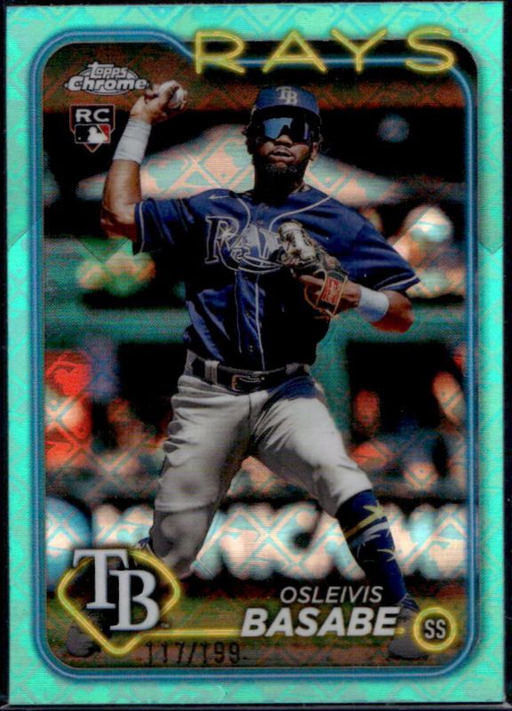 Osleivis Basabe 2024 Topps Chrome Logofractor Edition #41 Aqua /199 Rookie RAW