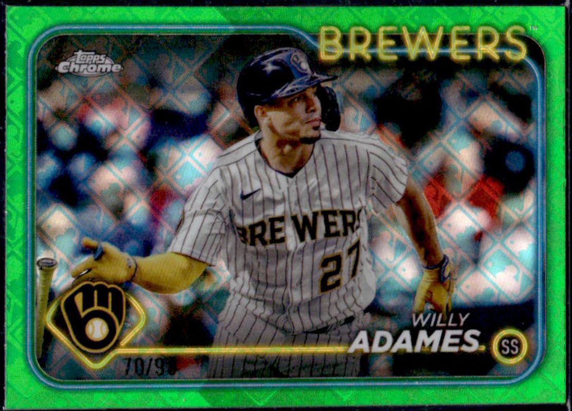 Willy Adames 2024 Topps Chrome Logofractor Edition #126 Green /99 RAW