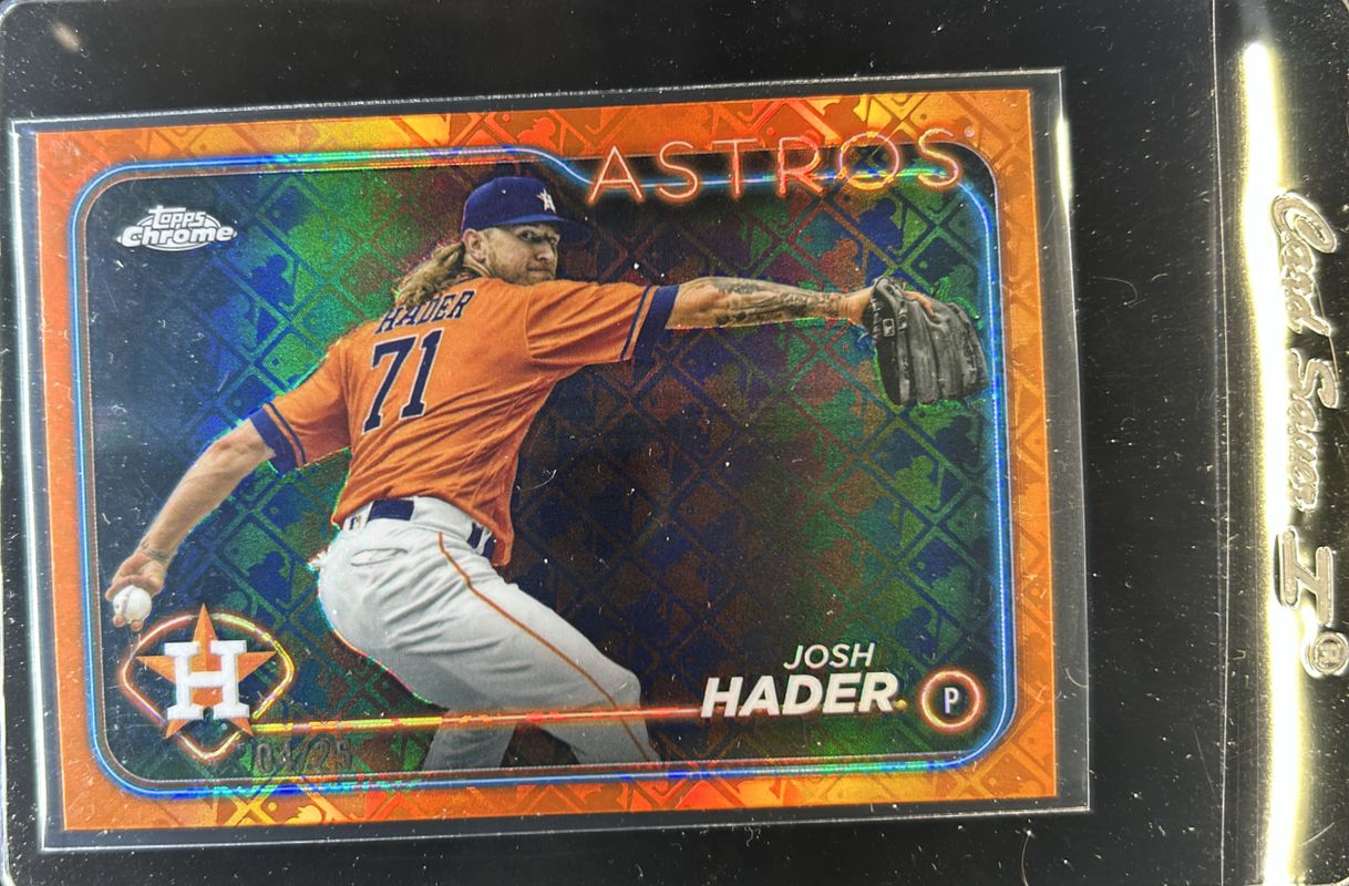 Josh Hader 2024 Topps Chrome Logofractor Edition #162 Orange /25 RAW
