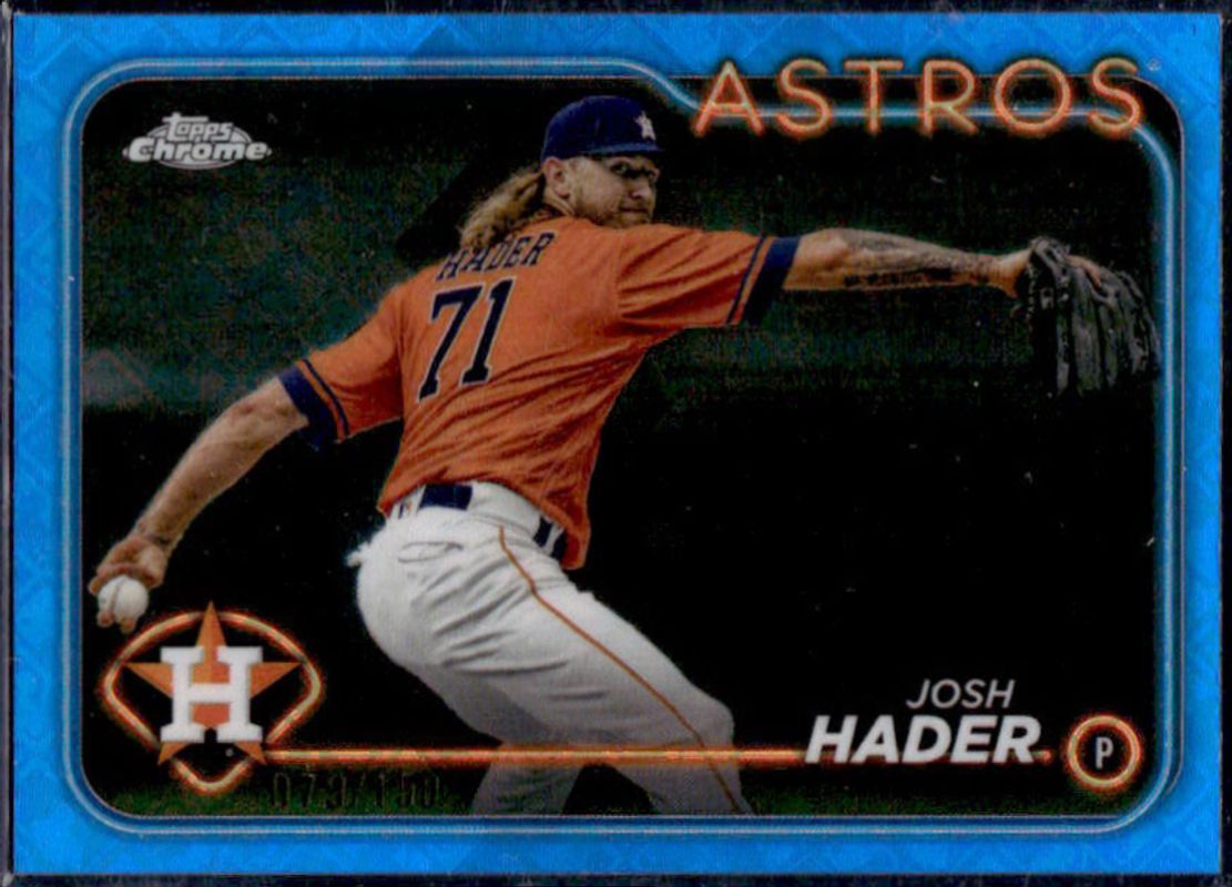 Josh Hader 2024 Topps Chrome Logofractor Edition #162 Blue /150 RAW
