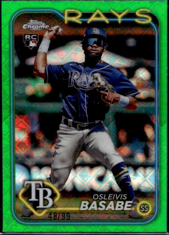 Osleivis Basabe 2024 Topps Chrome Logofractor Edition #41 Green /99 Rookie RAW