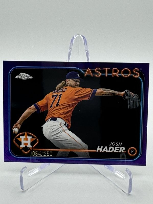 Josh Hader 2024 Topps Chrome Logofractor Edition #162 Purple /250 RAW