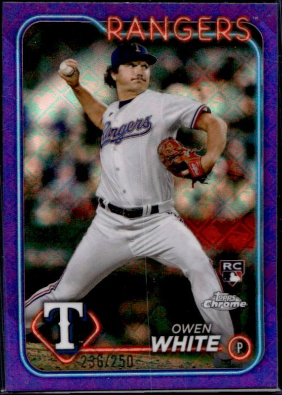 Owen White 2024 Topps Chrome Logofractor Edition #211 Purple /250 Rookie RAW