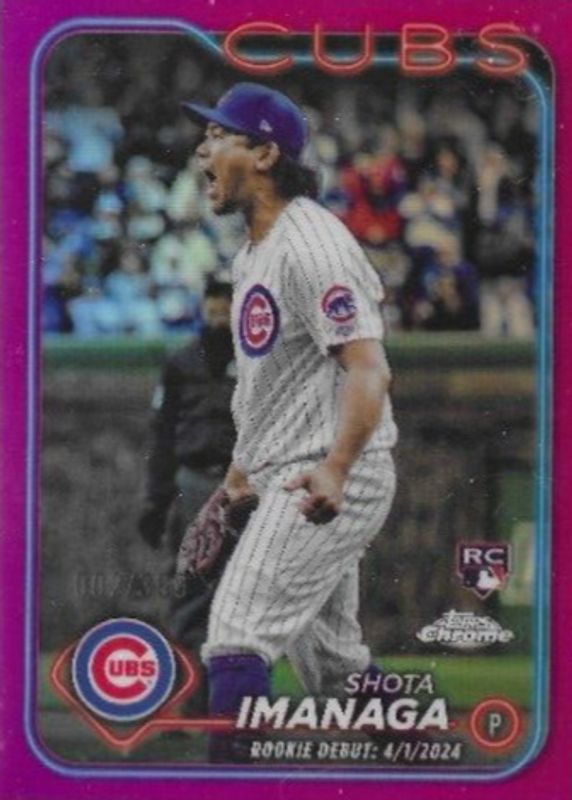 Shota Imanaga 2024 Topps Chrome Update #USC95 Rookie Debut - Magenta Refractor /399 PSA 10