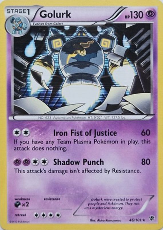 Golurk 2013 Black & White: Plasma Blast #046/101 Promo (Mind Wipe Theme Deck) RAW TCG (NEAR MINT)