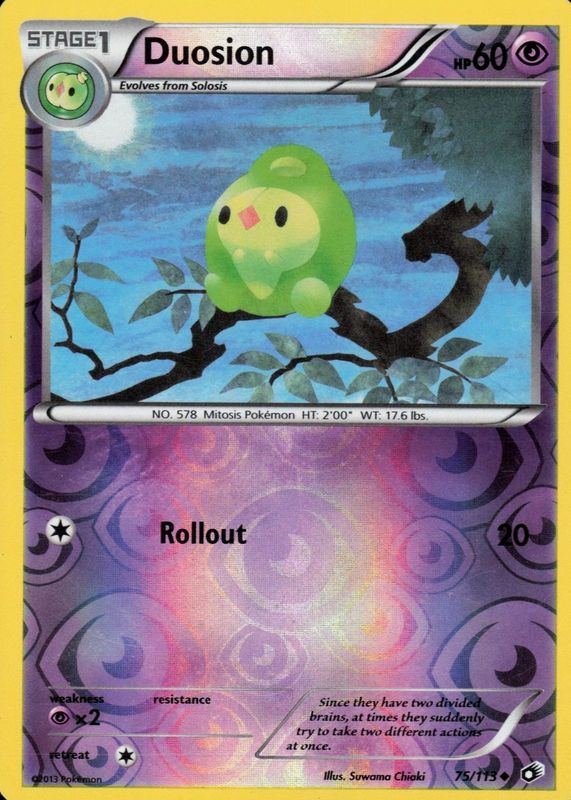Duosion 2013 Black & White: Legendary Treasures #075/113 Reverse Holo RAW TCG (LIGHTLY PLAYED)