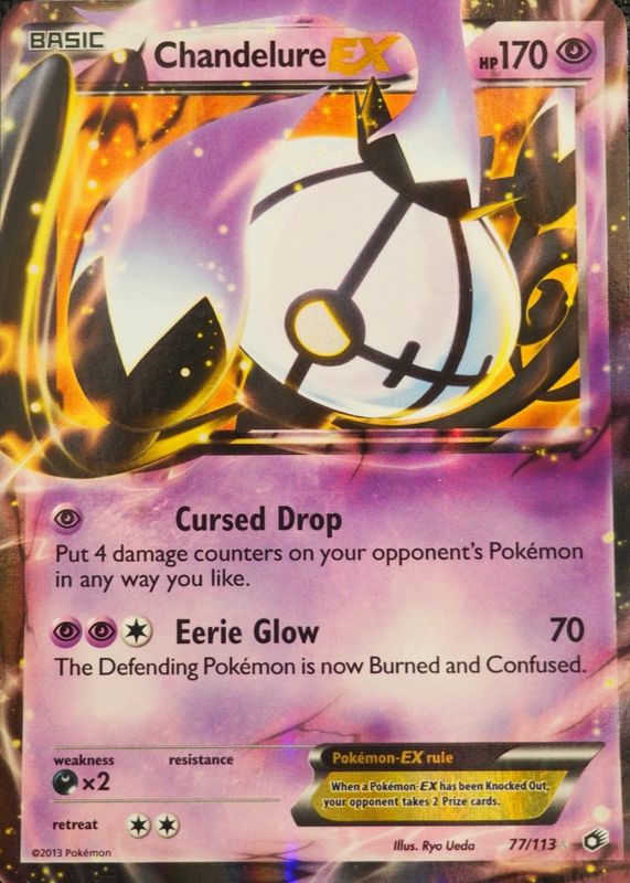 Chandelure ex 2013 Black & White: Legendary Treasures #077/113 Holo RAW TCG (NEAR MINT)
