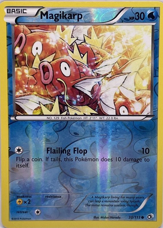 Magikarp 2013 Black & White: Legendary Treasures #030/113 Reverse Holo RAW TCG (NEAR MINT)