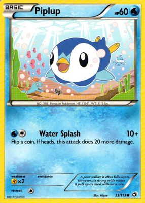 Piplup 2013 Japanese Black & White: Shiny Collection #006