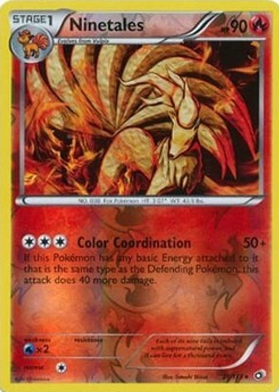 Ninetales 2013 Black & White: Legendary Treasures #021/113 Reverse Holo RAW TCG (NEAR MINT)