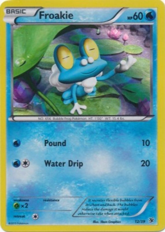 Froakie 2013 XY: Kalos Starter Set #12/39 Promo (Sheen Holo) RAW TCG (NEAR MINT)
