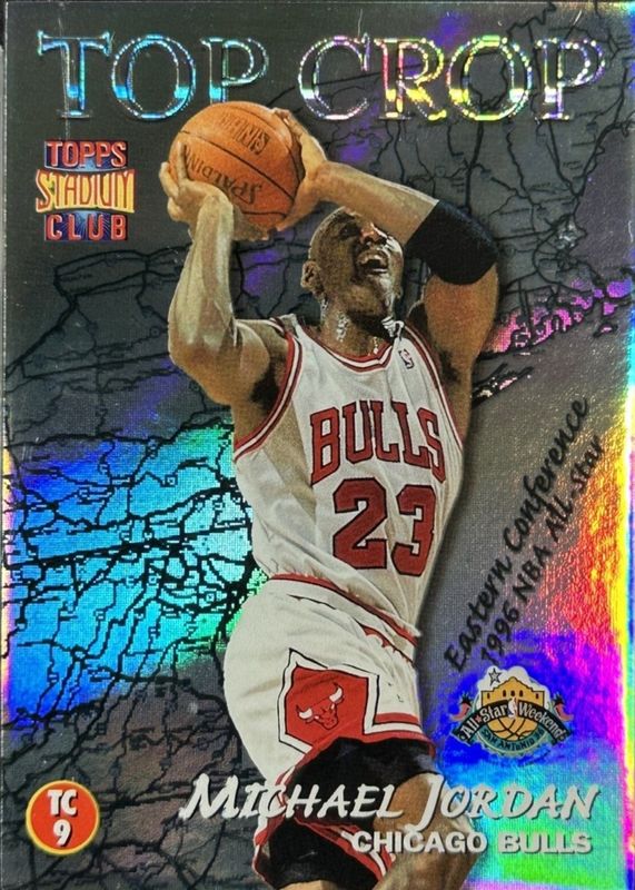 Michael Jordan 1996 Topps Stadium Club #TC9 Top Crop (w/G. Payton