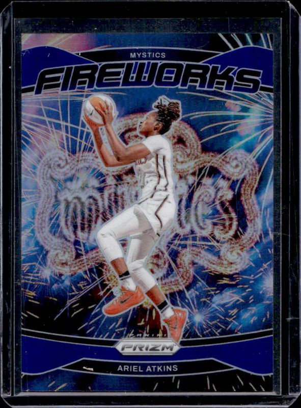 Ariel Atkins 2024 Prizm WNBA #3 Fireworks - Blue /49 RAW