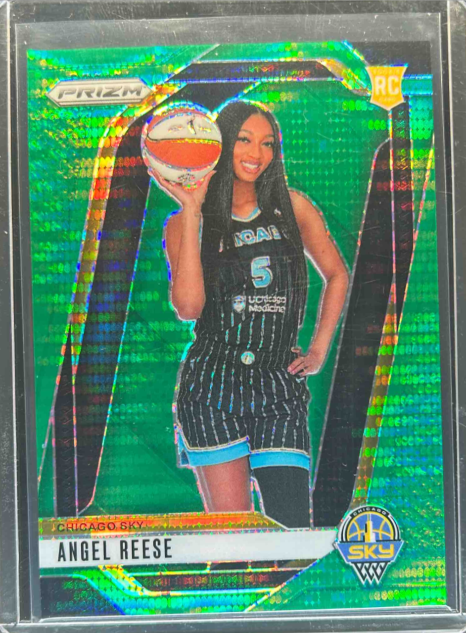 Angel Reese 2024 Prizm WNBA #147 Green Pulsar /25 Price Guide