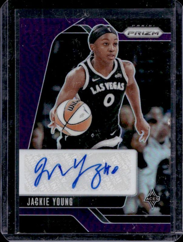 Jackie Young 2024 Prizm WNBA #SG-JY Signatures - Purple /49 RAW