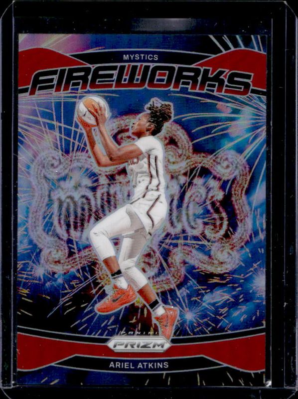Ariel Atkins 2024 Prizm WNBA #3 Fireworks - Red /99 RAW