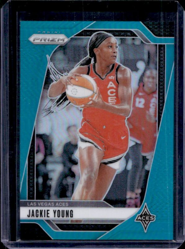 Jackie Young 2024 Prizm WNBA #1 Teal /49 RAW