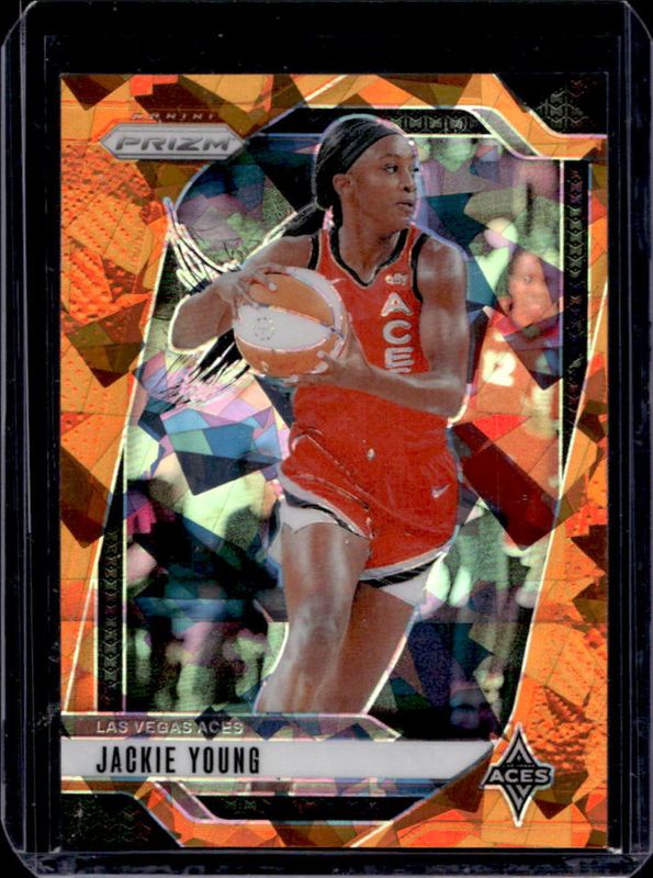 Jackie Young 2024 Prizm WNBA #1 Orange Ice RAW