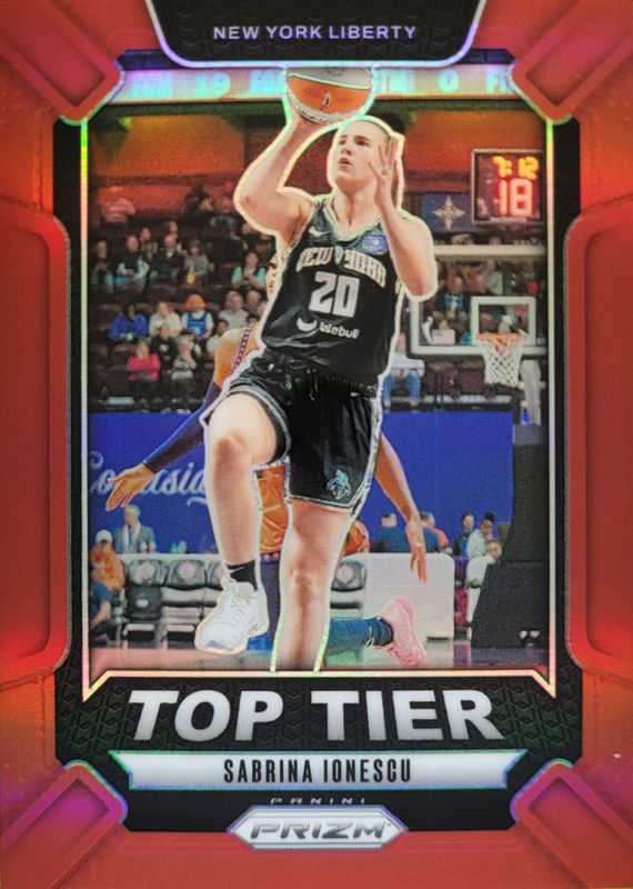 Sabrina Ionescu 2024 Prizm WNBA #14 Top Tier - Red /99 RAW