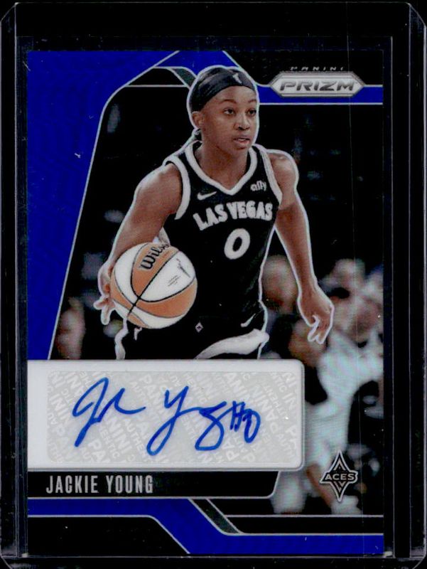 Jackie Young 2024 Prizm WNBA #SG-JY Signatures - Blue /75 RAW