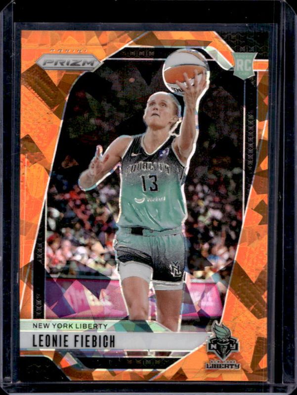 Leonie Fiebich 2024 Prizm WNBA #30 Orange Ice RAW