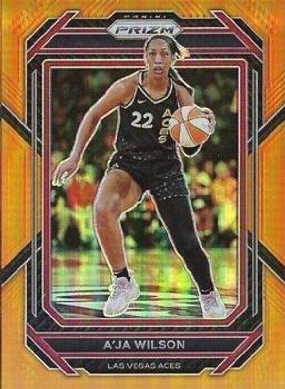 A'ja Wilson 2023 Prizm WNBA #25 Orange /99 RAW