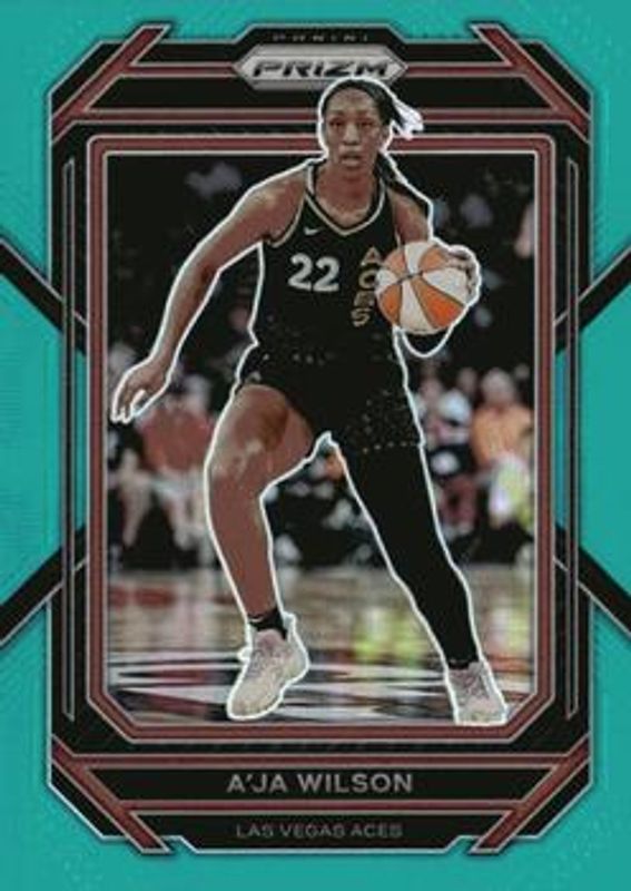 A'ja Wilson 2023 Prizm WNBA #25 Teal /49 RAW