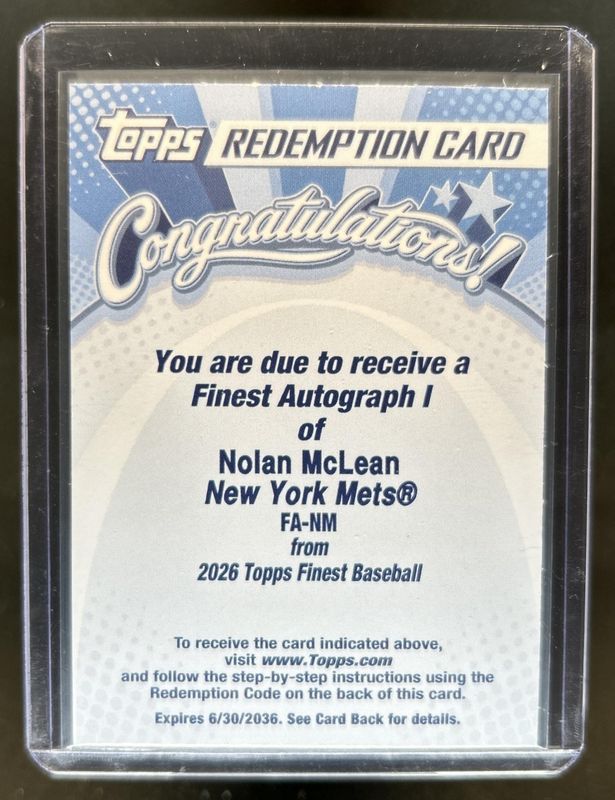 2026 Topps Finest #FA-NM Finest Autographs