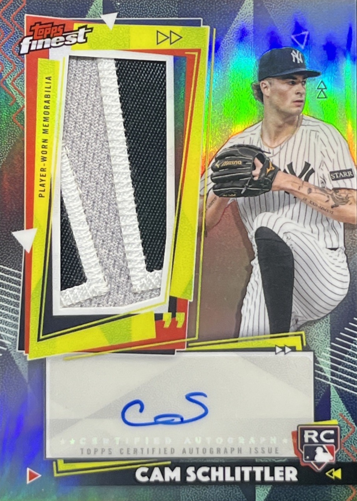Cam Schlittler 2026 Topps Finest #RPA-CS Finest Rookie Patch Autographs ...