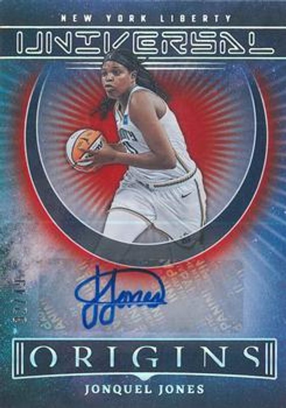 Jonquel Jones 2023 Origins WNBA #UA-JQJ Universal Autographs - Red /49 RAW