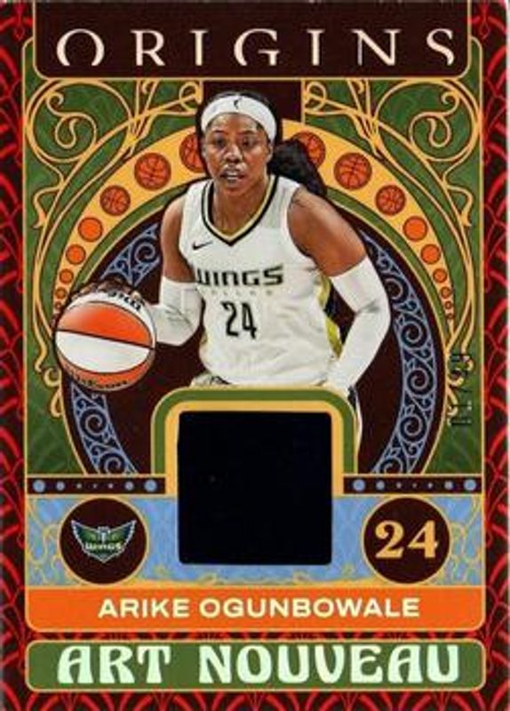 Arike Ogunbowale 2023 Origins WNBA #AN-ARK Art Nouveau Memorabilia - Red /49 RAW