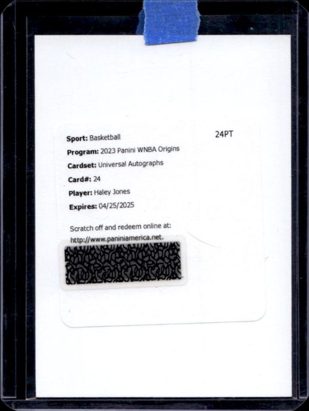 Haley Jones 2023 Origins WNBA #UA-HJN Universal Autographs RAW