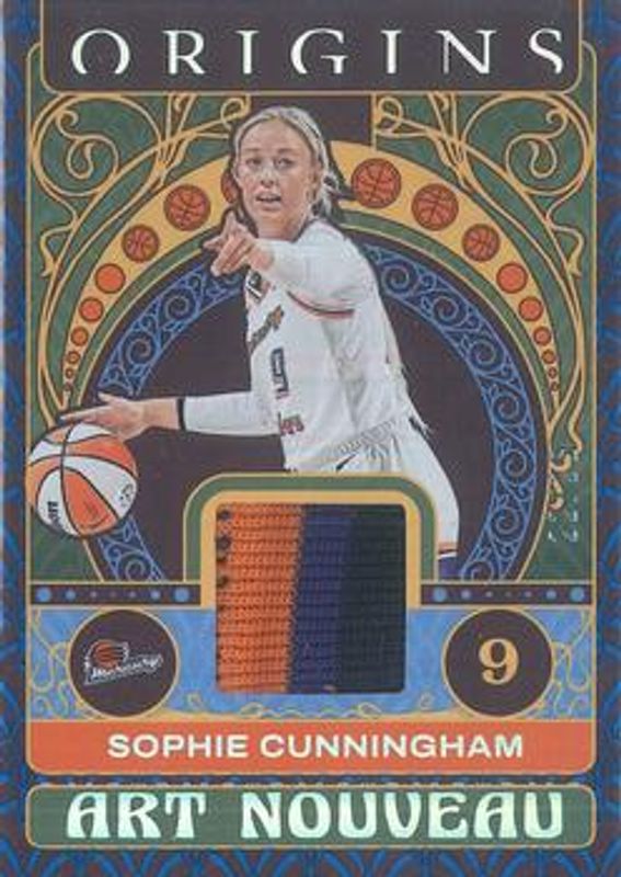 Sophie Cunningham 2023 Origins WNBA #AN-SCH Art Nouveau Memorabilia - Blue /25 RAW